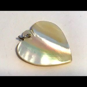 Heart PENDANT MOP Mother of Pearl Vtg 1” x 7/8”
